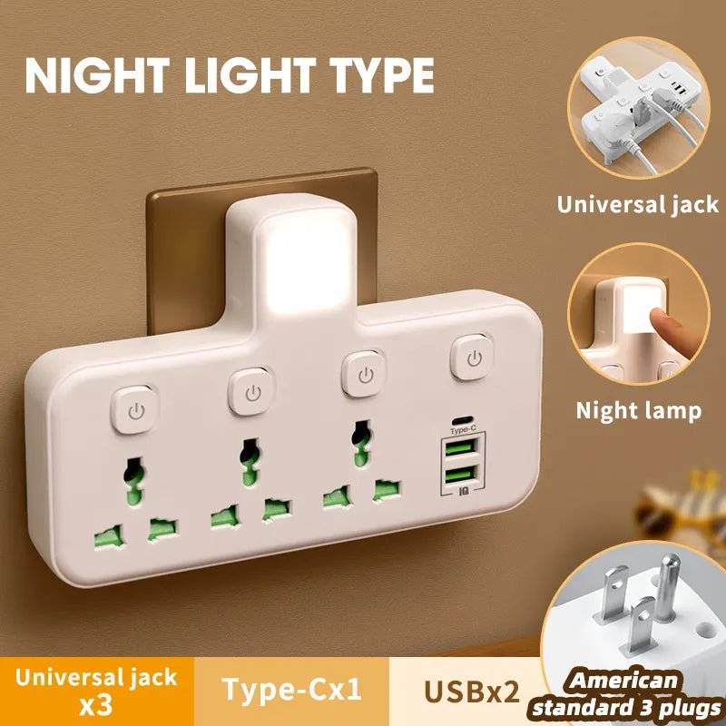 Smart-Dwelling - UK Plug 3 AC Universal Outlet Power With 3 USB Ports Wall Socket