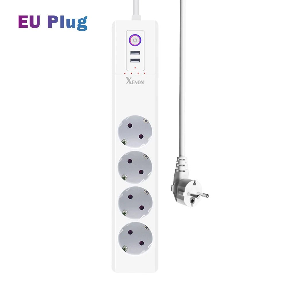 Smart-Dwelling - WiFi Bluetooth Voice Remote Control Smart Plug Power Strip Extension Cord Multi Plug Timer Socket