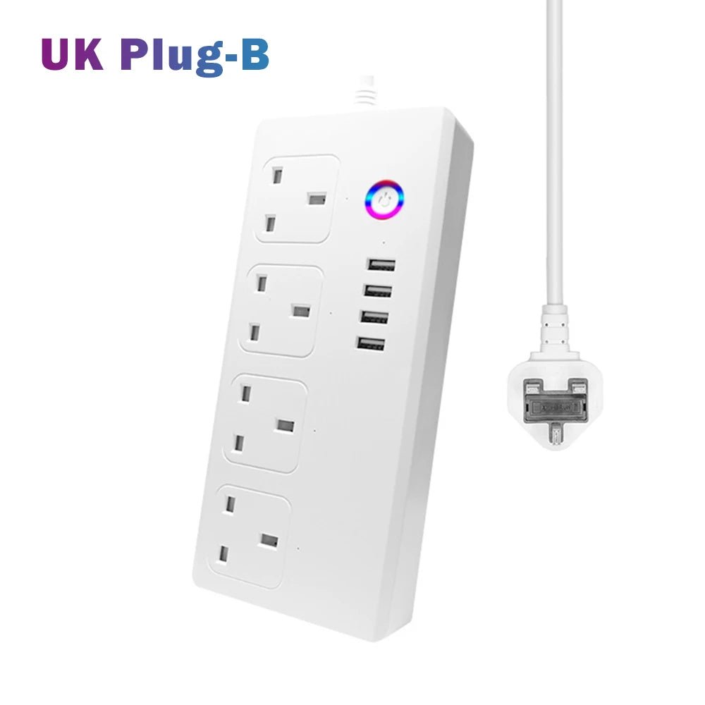 Smart-Dwelling - WiFi Bluetooth Voice Remote Control Smart Plug Power Strip Extension Cord Multi Plug Timer Socket