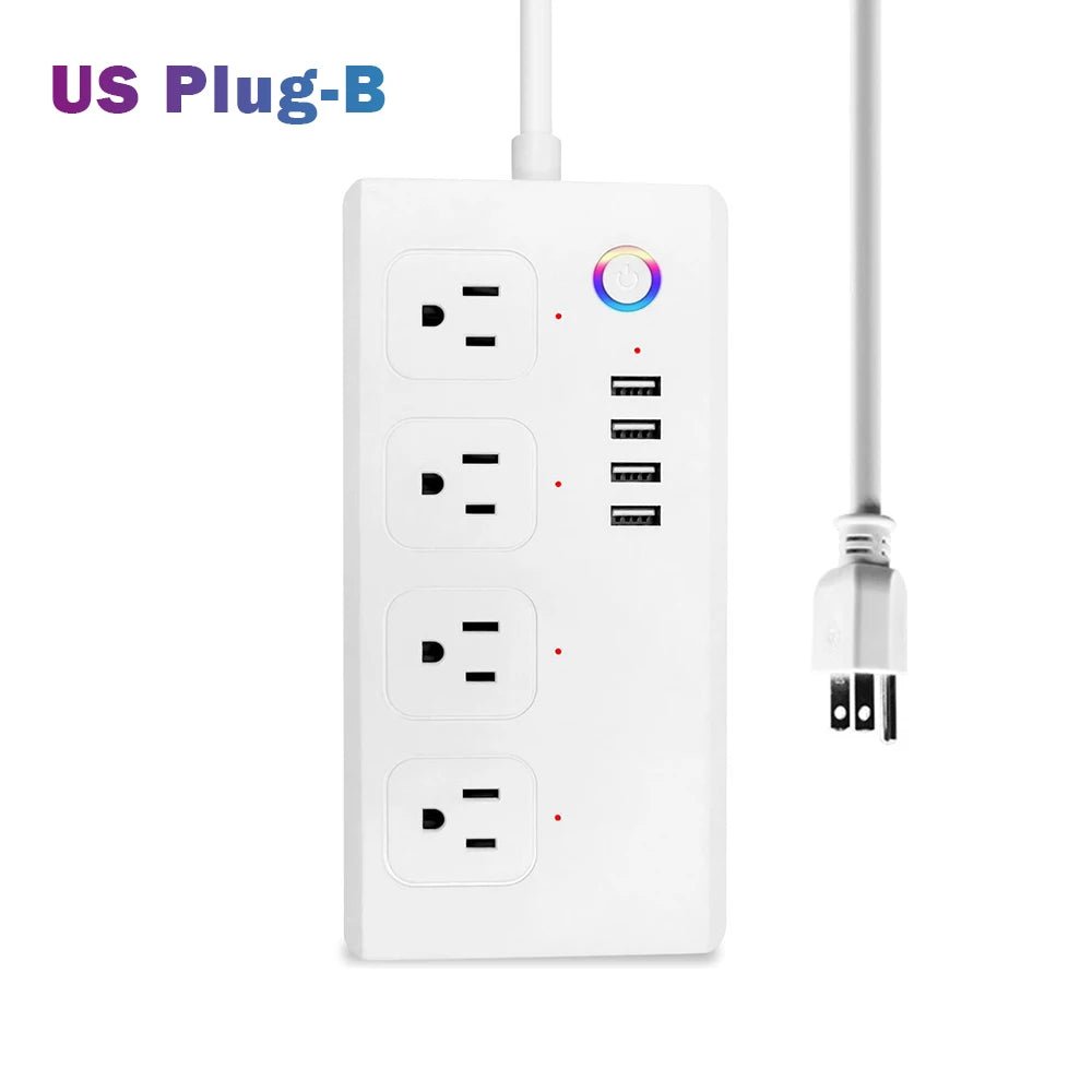 Smart-Dwelling - WiFi Bluetooth Voice Remote Control Smart Plug Power Strip Extension Cord Multi Plug Timer Socket