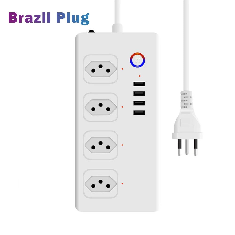 Smart-Dwelling - WiFi Bluetooth Voice Remote Control Smart Plug Power Strip Extension Cord Multi Plug Timer Socket