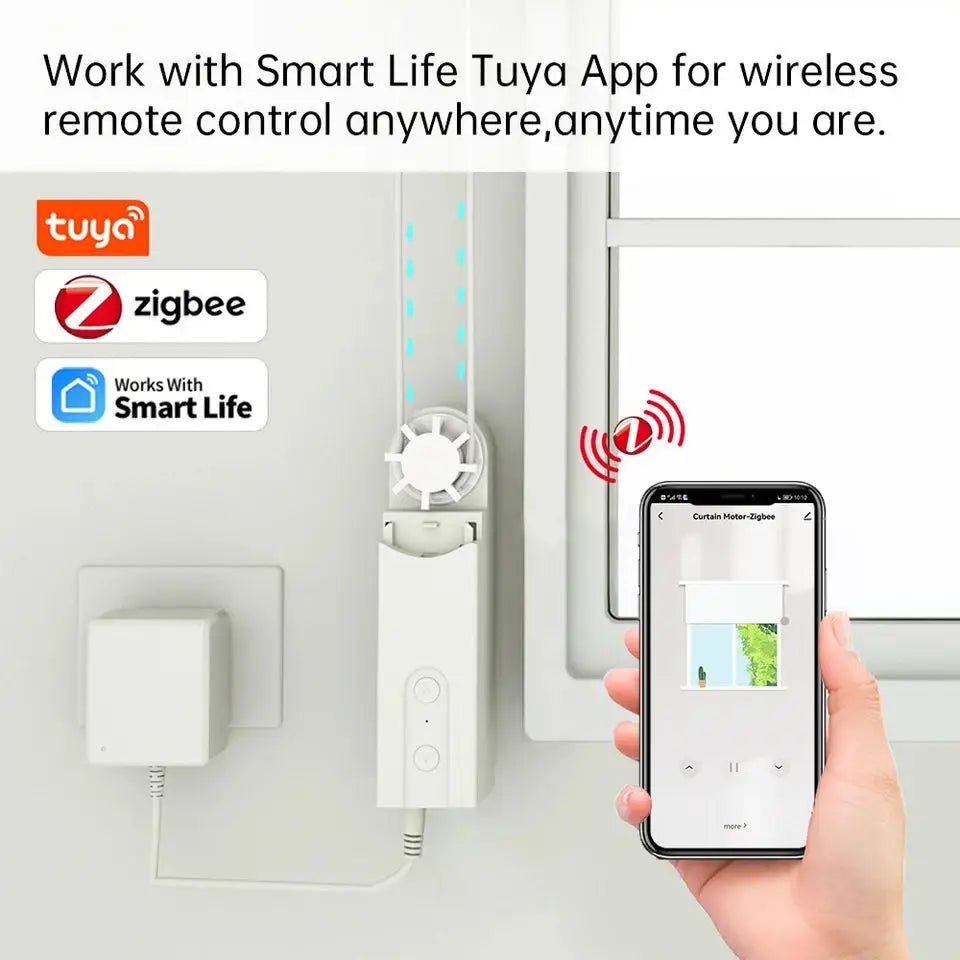 Smart-Dwelling - Zigbee Control Solar Powered Smart Blinds Drive Motor Tuya Motorized Chain Roller Control Shade Shutter Drive Motor Opener